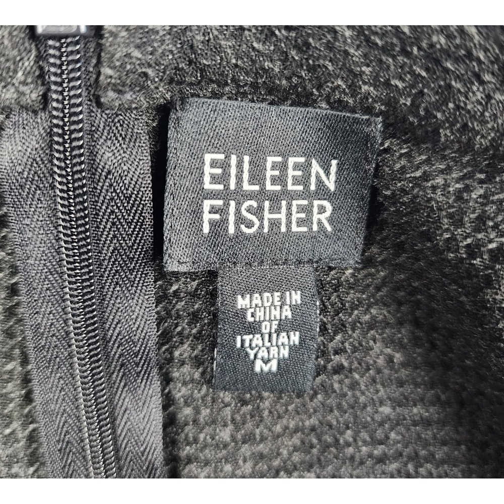Eileen Fisher Skirt M Black Midi Lagenlook Pencil Waffle Wool Rayon Dress Casual - Picture 13 of 13